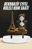 Retro Eyfel Kulesi Ve Kum Saati Dekoratif Ahşap Görünümlü Masa Biblosu - 1