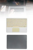 Touchpad Tüm Cihazlara Uyumlu Bluetooth Klavye Touchpad Slim Kablosuz Wifi Q Klavye - 3