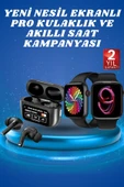 Ekranlı Yeni Nesil Pro Kulaklık ve Akıllı Saat Kampanyası Kulak İçi Mikrofonlu - 1