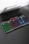 Led Işıklı Klavye Usb Girişli RGB Işıklı Q Klavye Mouse Hediyeli - 2