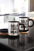 Yazılı Mug Kupa Karıştırıcı Özelliği Ve Paslanmaz Çelik - 2