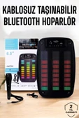 Kablosuz Bluetooth Hoparlör Taşınabilir 6.5 inç LED Işık Kareoke - 1