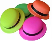 Neon Partisi Pembe Renk Melon Plastik Parti Şapkası - 3