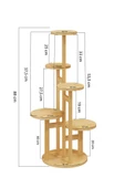 Digithome Bambu Yuvarlak Form 5 Raflı Saksılık Saksı Standı Çiçeklik Organizer DB-0036 thumbnail 6