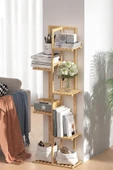 Digithome Bambu 6 Raflı Saksılık Çok Amaçlı Stand Çiçeklik Banyo Düzenleyici Havluluk DB-0025 - 1