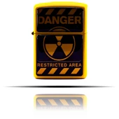 Danger Desenli Sarı Benzinli Çakmak - 6