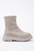 Muggo SUEVA Süet Kalın Taban Fermuarlı Kadın Bot - 1