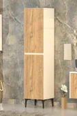 Polen 2 Kapaklı Çok Amaçlı Boy Banyo,Mutfak,Kiler Dolabı Beyaz Çam - 2