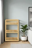 Digithome Bambu 3 Raflı Tekerlekli Sunum Servis Arabası Mutfak Rafı Sehpa Banyo Rafı DB-0029 - 4