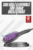 Elektrikli Fırça Taşınabilir Saç Düzleştirici Tarak Sıkı Dişli - 2