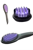 Elektrikli Fırça Taşınabilir Saç Düzleştirici Tarak Sıkı Dişli - 1