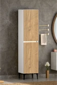 Polen 2 Kapaklı Çok Amaçlı Boy Banyo,Mutfak,Kiler Dolabı Beyaz Çam - 1