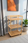 Digithome Bambu 3 Raflı Tekerlekli Sunum Servis Arabası Mutfak Rafı Sehpa Banyo Rafı DB-0029 - 1