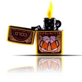 Cold Beer Sarı Retro Cold Beer Bira Desenli Sarı Benzinli Çakmak thumbnail 6