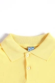 Sarı Kısa Kol Düz Renk Yakalı 6-17 Yaş Çocuk Okul Lakos Tişört Polo Yaka T-shirt thumbnail 3