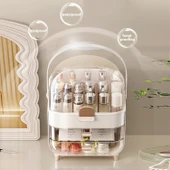 Makyaj Kozmetik Organizeri Şeffaf Kapak 2 Çekmeceli Kozmetik Düzenleyici Organizer thumbnail 4