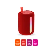 Polosmart PBS228 Işıklı Taşınabilir Kablosuz Bluetooth Speaker Hoparlör 1200 mAh Kırmızı - 3