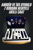 7 Kordonlu Akıllı Saat Siyah Kasa Dokunmatik Ekran Uyku ve Sağlık Takibi thumbnail 2