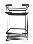 Geseus Paslanmaz 2Gözlü Siyah Banyo Kare Raf Şampuanlık 304 Kalite Çelik-GNRL2018 - 4