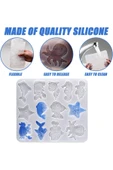 Siliko World Epoksi Silikon Kalıp Deniz Canlıları Anahtarlık Kolye Kalıbı - 2