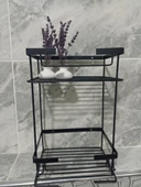 Geseus Paslanmaz 2Gözlü Siyah Banyo Kare Raf Şampuanlık 304 Kalite Çelik-GNRL2018 - 2