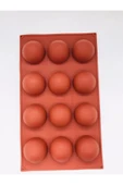 Siliko World Yarım Küre 12'li Silikon Kek Pasta Buz Kalıbı Ürün 4,5cm - 6