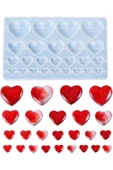 Siliko World Çoklu Kolye Küpe Anahtarlık Bileklik Epoksi Reçine Kalıpları Aşk Şekli 4 Farklı Boy - 4