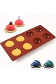 Siliko World 8'li Yarım Küre Muffin, Çikolata, Kek Kalıbı, Silikon 4,8cm - 4