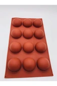 Siliko World Yarım Küre 12'li Silikon Kek Pasta Buz Kalıbı Ürün 4,5cm - 5