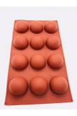 Siliko World Yarım Küre 12'li Silikon Kek Pasta Buz Kalıbı Ürün 4,5cm - 3