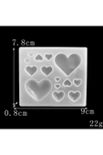 Siliko World Silikon Epoksi Reçine Çoklu Kolye, Bileklik Küpe Kalıbı Kalp Figürü - 7