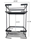 Geseus Paslanmaz 2Gözlü Siyah Banyo Kare Raf Şampuanlık 304 Kalite Çelik-GNRL2018 - 5