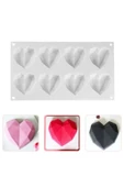 Elit parti Silikon Elmas Kalp Kalıp (8' Li) 7699 - 1