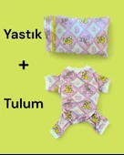 Toad Teddy Penye Tulum Yastık Takım Uyku Set Köpek Tulum Elbise - 4