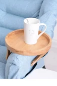 Digithome Bambu Katlanabilir Ayaklı Koltuk Kolu Keyif Servis ve Sunum Tepsisi 25 Cm Yuvarlak - THN76074 C1-1-18 thumbnail 2