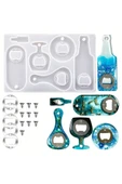 Siliko World Epoksi Çoklu Şişe Açacak Kalıbı Silikon + Metal Aparat Seti thumbnail 2