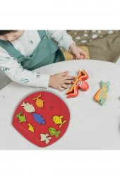 Bereket Tasarım Ahşap Puzzle 8 Parça Akvaryum Modeli - Kırmızı - 1