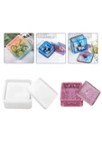 Siliko World Epoksi Kare Kapaklı Mücevher Takı Kutusu Silikon Kalıbı - 5