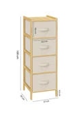 Digithome Bambu 4 Çekmeceli Dolap Organizer Çok Amaçlı Düzenleyici Şifonyer DB-0014 thumbnail 4