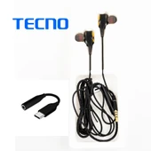 Tecno Hot Beats 3D Hifi 4 Hoparlörlü 3.5mm Jack Girişli Type-C Dönüştürücülü Mikrofonlu Kulaklık Siyah J2UC10 - 5