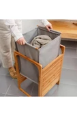 Digithome Bambu Kirli Sepetli Banyo Düzenleyici Çamaşır Sepeti JW-20290 - 4