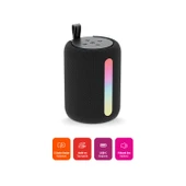 Polosmart PBS228 Işıklı Taşınabilir Kablosuz Bluetooth Speaker Hoparlör 1200 mAh Siyah - 3