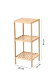 Digithome Bambu 3 Raflı Çok Amaçlı Organizer Mutfak Rafı Banyo Düzenleyici Raf Mio-004 - 4