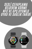 Akıllı Saat Uyku ve Sağlık Takibi NFC Uyumlu Bluetoooth Bağlantılı Android İOS Uyumlu thumbnail 1