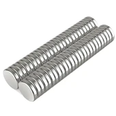 10 Adet 10x2mm Yuvarlak Neodyum Mıknatıs Güçlü Magnet Nikel Kaplamalı - 1