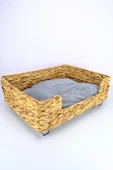 Digithome Hasır Dikdörtgen Kedi ve Köpek Yatağı İç Minderli 60,5 Cm Kahverengi - CL-4038 C1-1-121 - 4