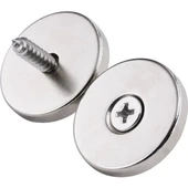 10 Adet 25x10/5x5,5 Mm Neodyum Mıknatıs Havşa Delikli Magnet Vida Atılabilir N35 Nikel Paslanmaz - 5