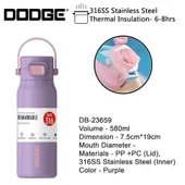 Dodge Çelik Termos Matara 580Ml Mor - 8