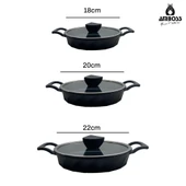 Vento 16 Parça Döküm Tencere Tava Sahan Seti (Siyah) thumbnail 5