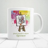 Görsel Sanatlar ve Resim Öğretmenlerine Özel Öğretmenler Günü Hediyelik Baskılı Kupa - 1